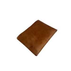 Vintage Brown Leather Bifold Wallet With Card Slots & ID Window